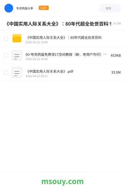 《《中国实用人际关系大全》:80年代超全处世百科!》书刊学习资源封面
