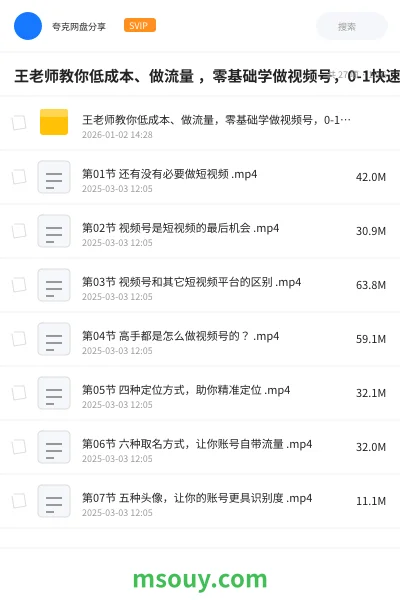 《王老师教你低成本、做流量 ,零基础学做视频号,0-1快速抓住视频号流量》教程学习资源封面