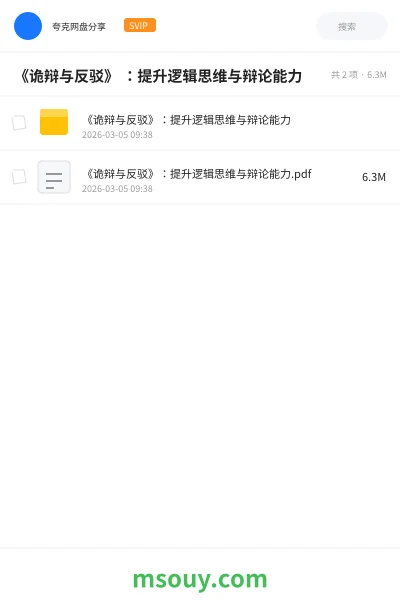 《《诡辩与反驳》 ：提升逻辑思维与辩论能力》书刊网盘｜学习资源网盘