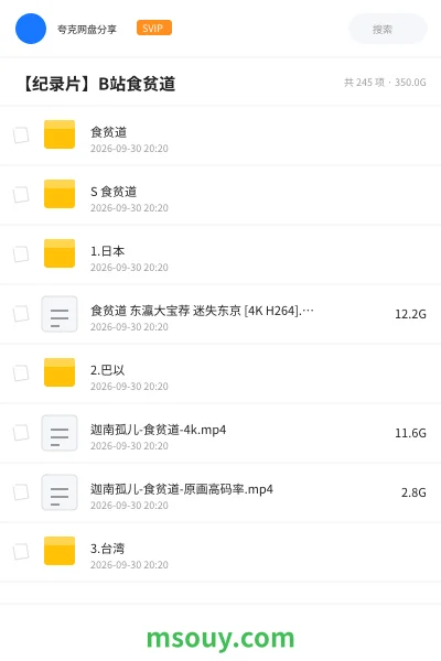 《【纪录片】B站食贫道》纪录片网盘|学习资源网盘
