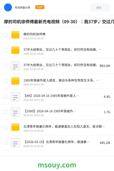 《摩的司机徐师傅最新充电视频（09-30）｜我37岁，交过几十个男朋友，却仍然没有结婚，还穷困潦倒欠了一屁股债【附往期合集】》其他网盘｜学习资源网盘