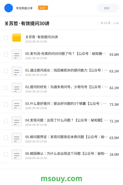 《关苏哲·有效提问30讲》教程学习资源封面