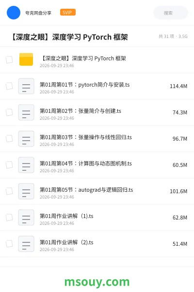 《🧠 【深度之眼】深度学习 PyTorch 框架》AIGC网盘|学习资源网盘