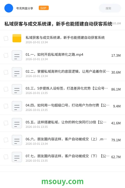 《私域获客与成交系统课,新手也能搭建自动获客系统》AIGC学习资源封面