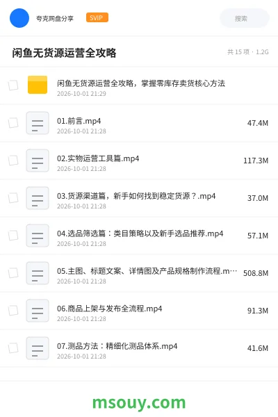 《🐟 闲鱼无货源运营全攻略》网赚学习资源封面