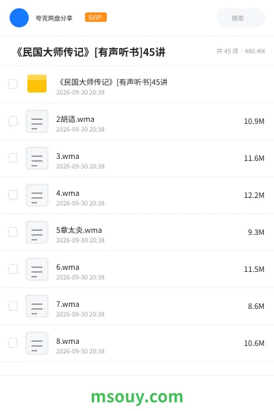 《📖 《民国大师传记》[有声听书]45讲》书刊网盘｜学习资源网盘