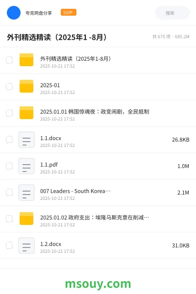 《外刊精选精读（2025年1 -8月）》英语网盘｜学习资源网盘