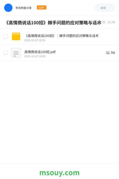 《《高情商说话100招》棘手问题的应对策略与话术》教程学习资源封面