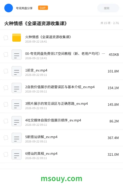 《火种情感《全渠道资源收集课》》教程学习资源封面