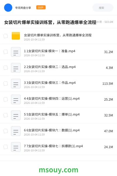 《女装切片爆单实操训练营,从零跑通爆单全流程》教程学习资源封面