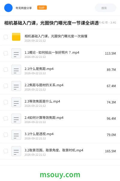 《相机基础入门课,光圈快门曝光度一节课全讲透》教程学习资源封面