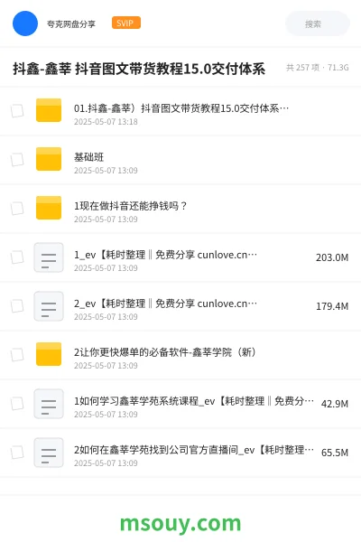 《抖鑫-鑫莘 抖音图文带货教程15.0交付体系》网赚网盘|学习资源网盘