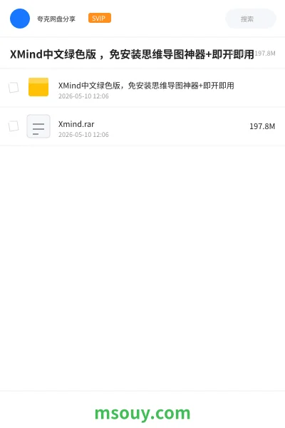 《XMind中文绿色版 ,免安装思维导图神器+即开即用》软件学习资源封面