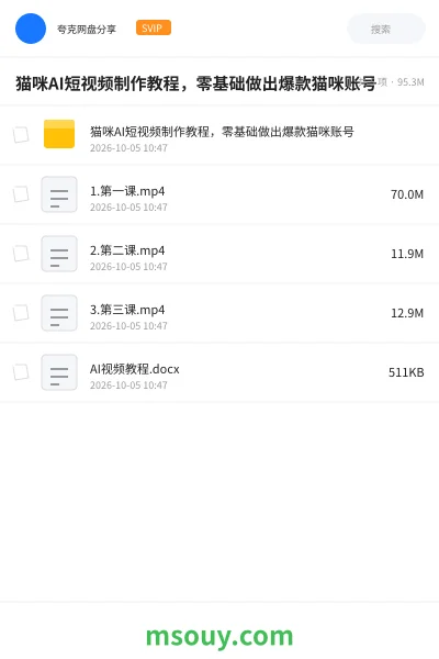 《猫咪AI短视频制作教程,零基础做出爆款猫咪账号》AIGC学习资源封面