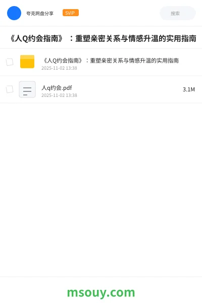 《《人Q约会指南》 :重塑亲密关系与情感升温的实用指南》书刊网盘|学习资源网盘