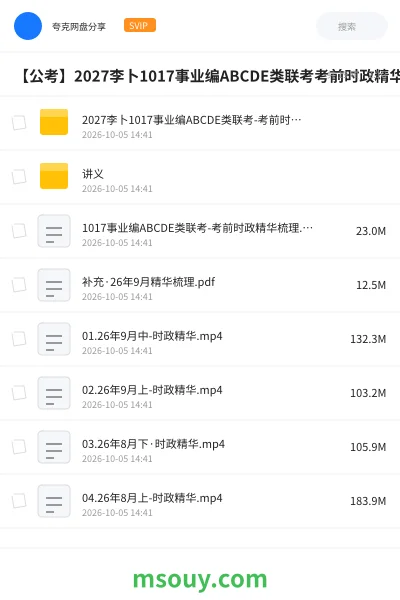 《2027李卜1017事业编ABCDE类联考-考前时政精华梳理》公考学习资源封面