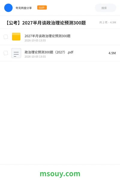 《2027半月谈政治理论预测300题》公考网盘|学习资源网盘
