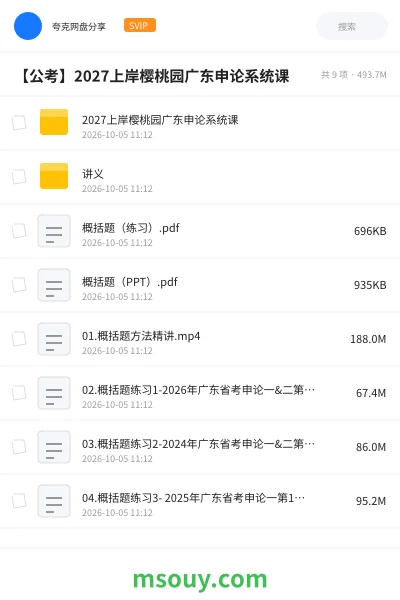 《2027上岸樱桃园广东申论系统课》公考学习资源封面