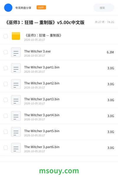 《《巫师3:狂猎 — 重制版》v5.00c中文版》游戏学习资源封面