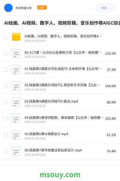 《AI绘画、AI视频、数字人、视频剪辑、音乐创作等AIGC综合技能》AIGC学习资源封面