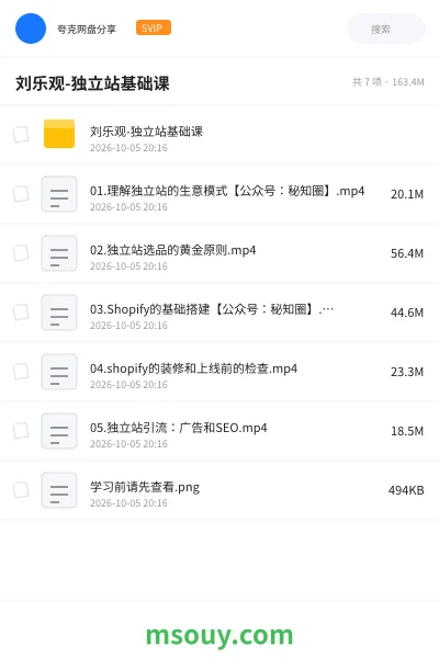 《刘乐观-独立站基础课》AIGC网盘|学习资源网盘