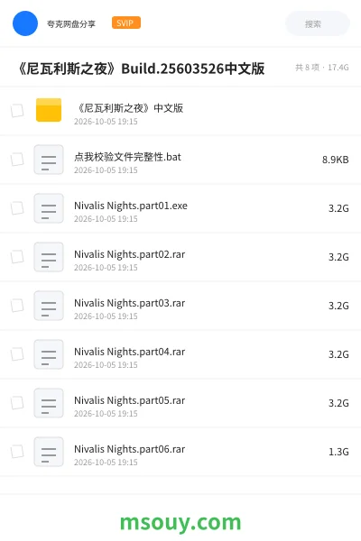 《《尼瓦利斯之夜》Build.25603526中文版》游戏网盘｜学习资源网盘