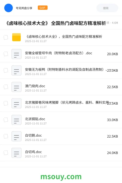 《《卤味核心技术大全》 全国热门卤味配方精准解析》教程网盘|学习资源网盘