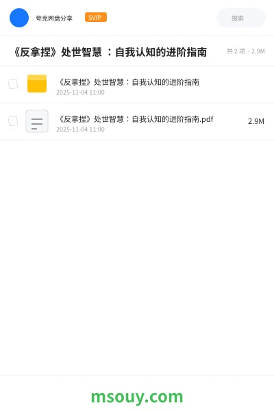 《《反拿捏》处世智慧 :自我认知的进阶指南》书刊网盘|学习资源网盘