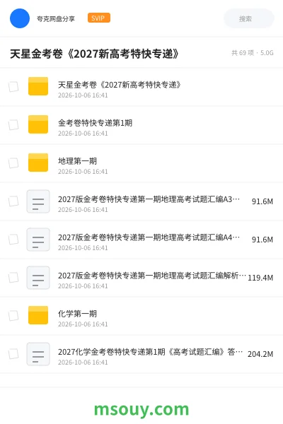 《📝天星金考卷《2027新高考特快专递》》学习资源网盘｜学习资源网盘
