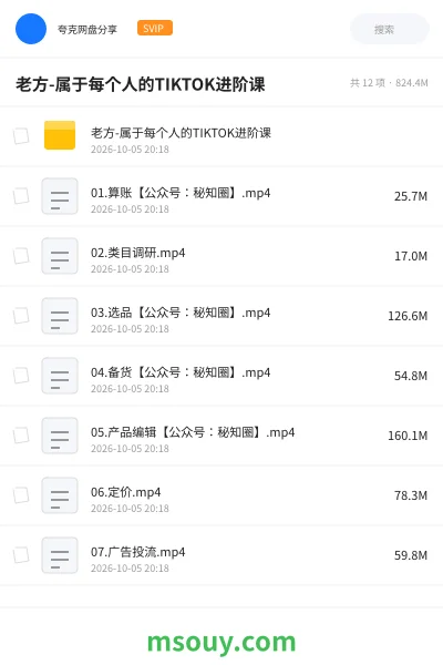 《老方-属于每个人的TIKTOK进阶课》教程学习资源封面