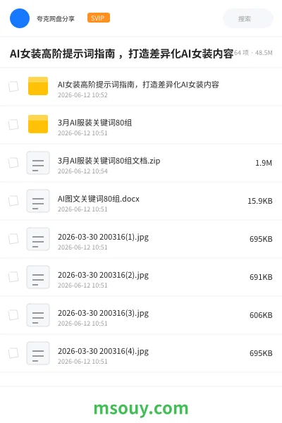 《AI女装高阶提示词指南 ,打造差异化AI女装内容》AIGC学习资源封面