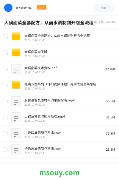 《大锅卤菜全套配方,从卤水调制到开店全流程》教程学习资源封面