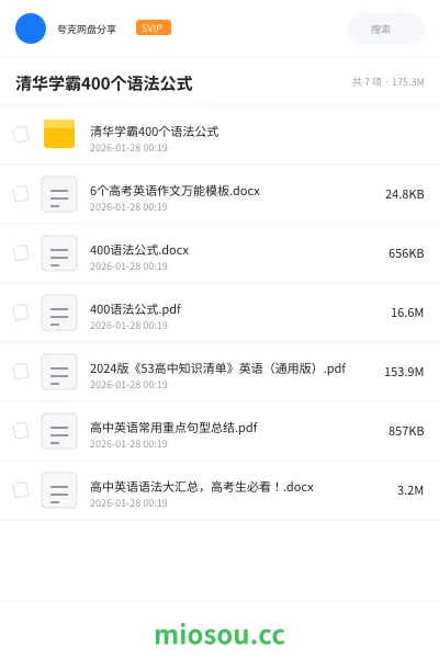《清华学霸400个语法公式》英语学习资源封面