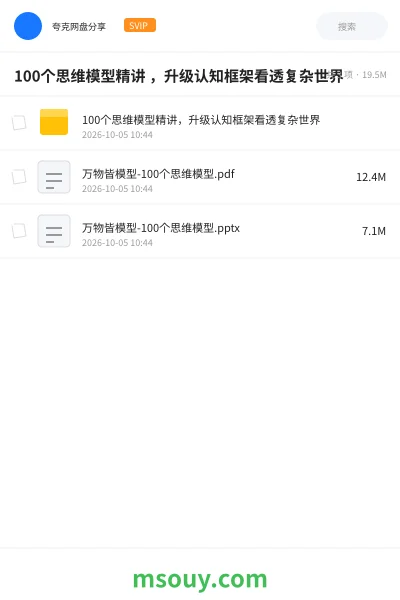 《100个思维模型精讲 ,升级认知框架看透复杂世界》教程学习资源封面