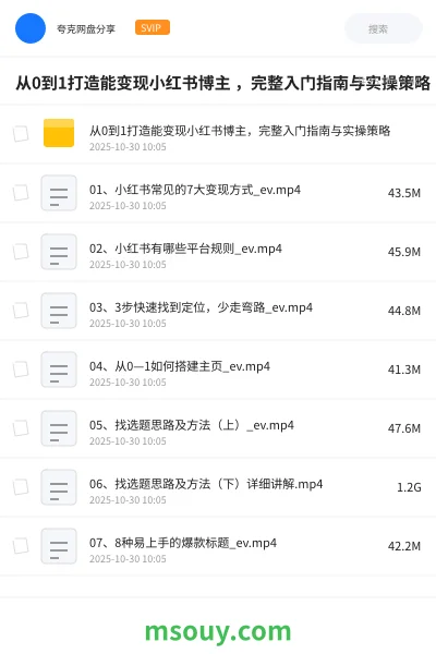 《从0到1打造能变现小红书博主 ,完整入门指南与实操策略》教程学习资源封面