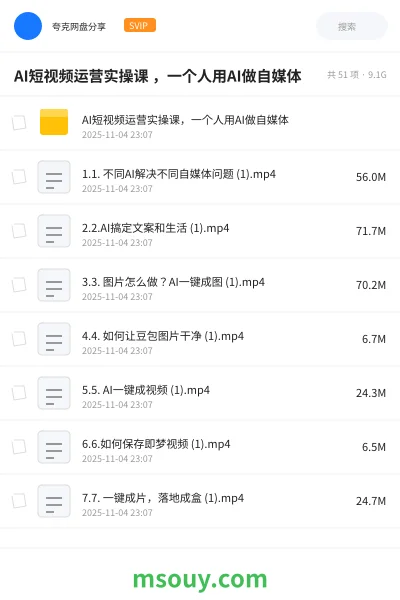 《AI短视频运营实操课 ,一个人用AI做自媒体》AIGC学习资源封面