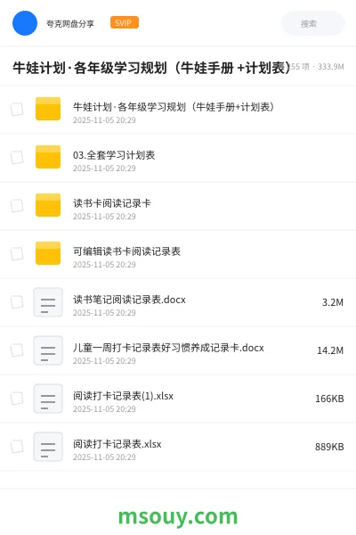 《牛娃计划·各年级学习规划(牛娃手册 +计划表)》AIGC学习资源封面