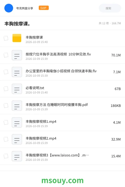 《丰胸按摩课。》教程学习资源封面