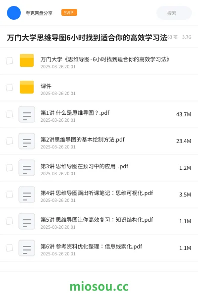 《万门大学《思维导图·6小时找到适合你的高效学习法》》教程网盘|学习资源网盘
