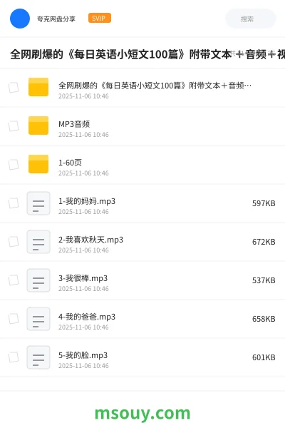 《全网刷爆的《每日英语小短文100篇》附带文本 +音频+视频》英语学习资源封面