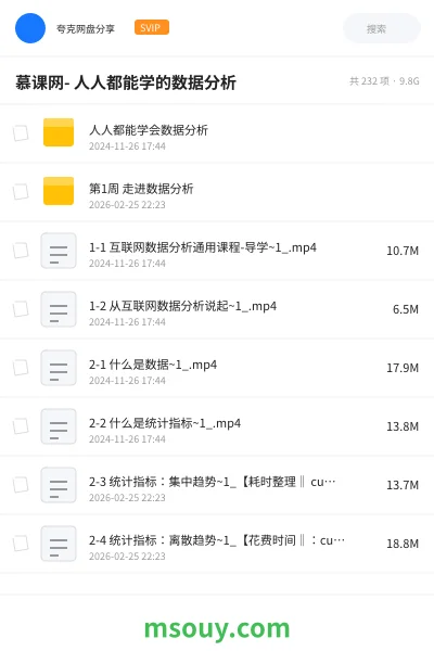 《慕课网- 人人都能学的数据分析》教程学习资源封面