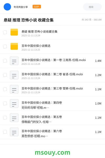 《悬疑 推理 恐怖小说 收藏合集》小说网盘｜学习资源网盘