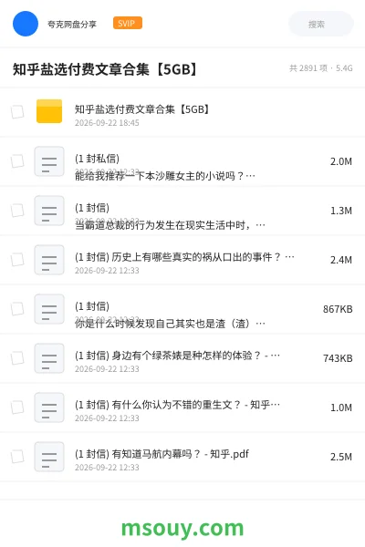 《知乎盐选付费文章合集【5GB】》书刊网盘|学习资源网盘