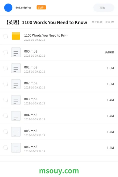 《【英语】1100 Words You Need to Know》英语网盘|学习资源网盘