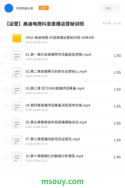 《【运营】美迪电商抖音直播运营秘训班》其他学习资源封面
