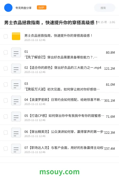 《男士衣品拯救指南 ,快速提升你的穿搭高级感!》教程学习资源封面