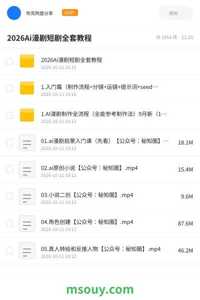 《2026Ai漫剧短剧全套教程》AIGC学习资源封面