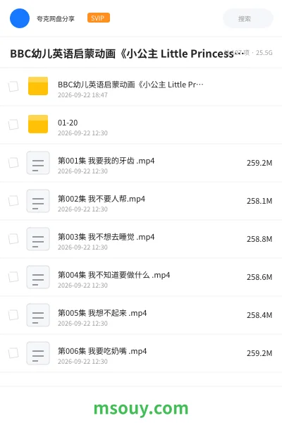 《BBC幼儿英语启蒙动画《小公主 Little Princess (中英双语字幕) 》》教育动画学习资源封面