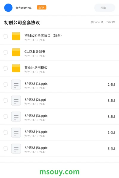 《初创公司全套协议》网赚学习资源封面