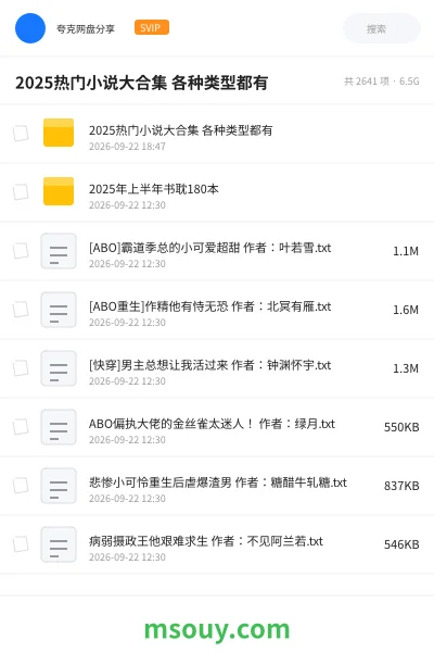 《2025热门小说大合集 各种类型都有》小说网盘|学习资源网盘